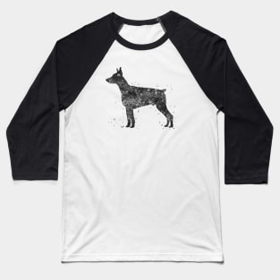 doberman pinscher dog black and white art Baseball T-Shirt